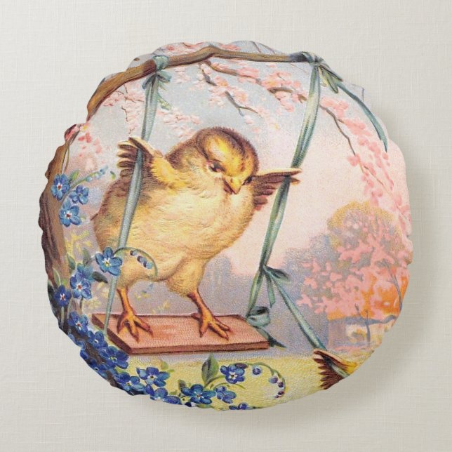 Clapsaddle: Swinging Biddy Round Pillow (Front)