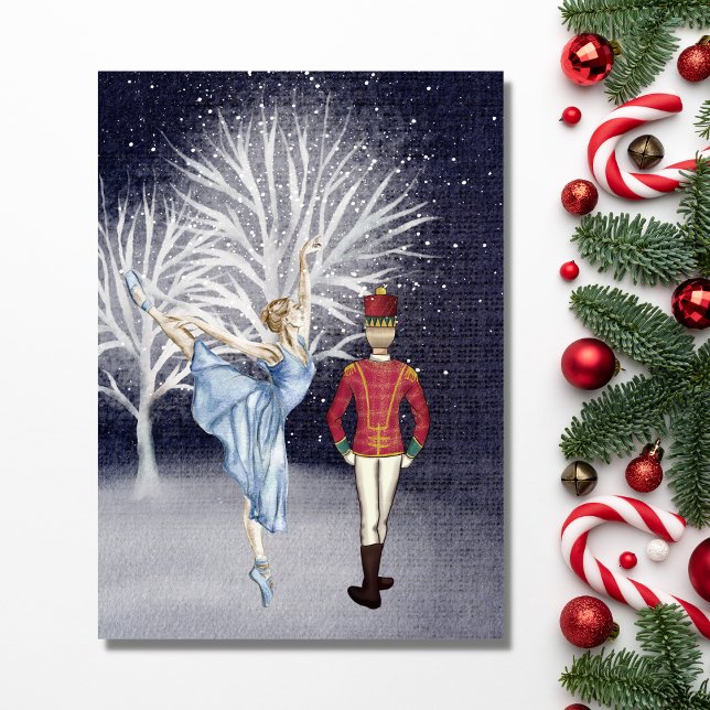 Clara and the Nutcracker Land of Snow Ballet Holiday Card (Creator Uploaded)