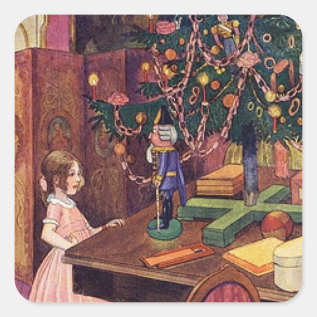 Clara and the Nutcracker Square Sticker (Front)