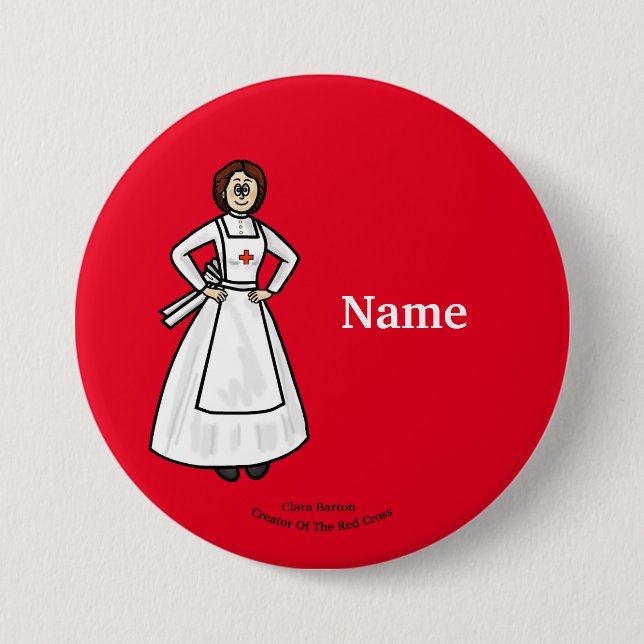 Clara Barton Nurse Button (Front)