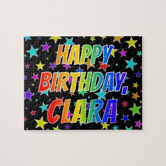 "CLARA" First Name, Fun "HAPPY BIRTHDAY" Jigsaw Puzzle (Horizontal)