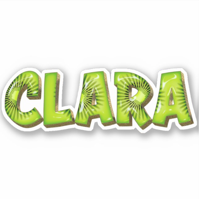 Clara Name Kiwi Design Sticker (Front)