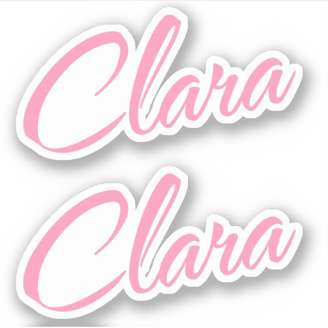 Clara Nom décoratif en rose x2 Sticker (Devant)