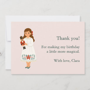 Clara Nutcracker Ballet pink Birthday Thank You Card