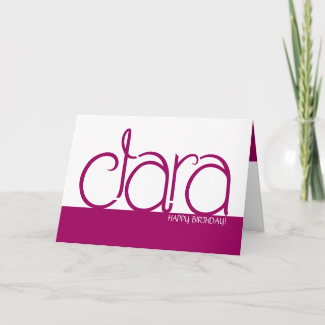 Clara plum Birthday Card (Front)