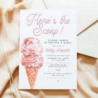 CLARA Retro Ice Cream Here's The Scoop Baby Shower