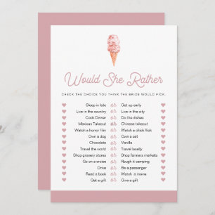 CLARA Retro Ice Cream Would She Rather Bridal Game Invitation