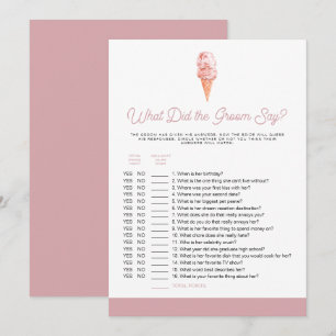 CLARA Retro What Did The Groom Say Bridal Game Inv Invitation