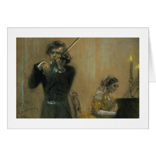Clara Schumann (1819-96) et un violoniste, 1854