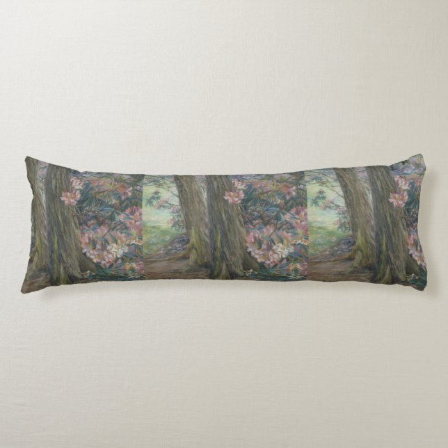 Clara Voortman Rhododendron Bush in a Garden Body Pillow (Front)
