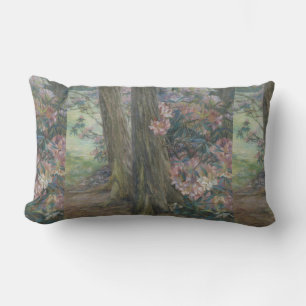 Clara Voortman Rhododendron Bush in a Garden Lumbar Pillow