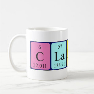 Clarance periodic table name mug