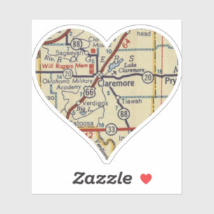 Claremore OK Retro Map