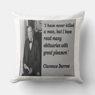 Clarence Darrow & Famous Quote Cotton Throw Pillow