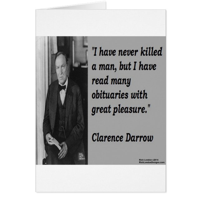 Clarence Darrow & Obituary Quote (Front)