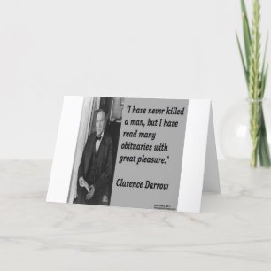 Clarence Darrow & Obituary Quote Card