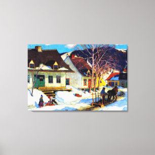 Clarence Gagnon - A Quebec Village  Canvas Print