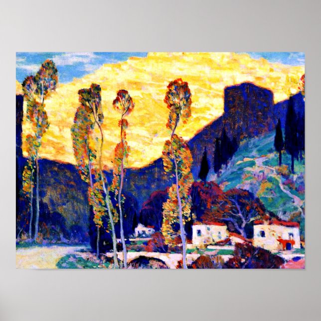 Clarence Gagnon art, Evening, Siena Poster (Front)