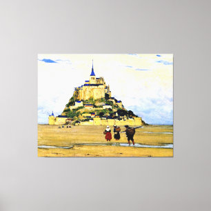 Clarence Gagnon art, Mont-Saint Michel, Morning Canvas Print