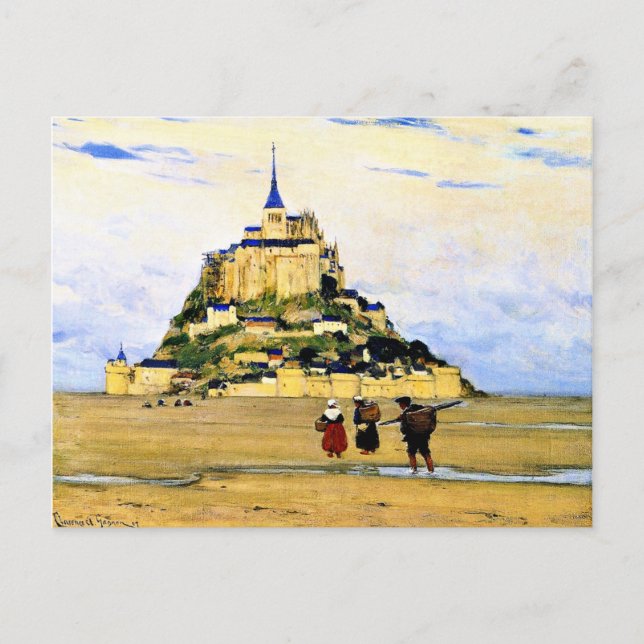Clarence Gagnon art, Mont-Saint Michel, Morning Postcard (Front)