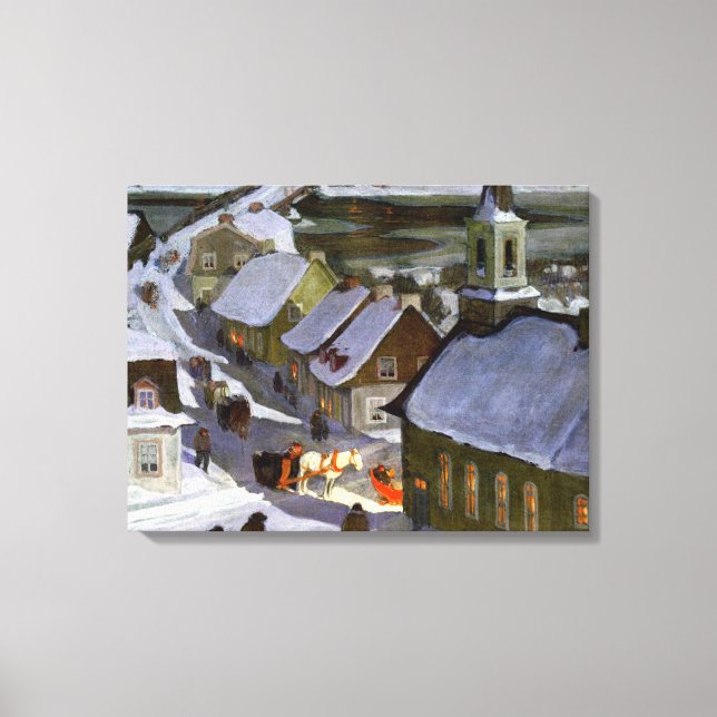 Clarence Gagnon - Midnight Mass  Canvas Print (Front)