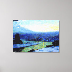 Clarence Gagnon painting, Twilight, 1913 Canvas Print