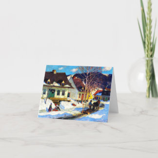 Clarence Gagnon - Quebec Village Greeting Card