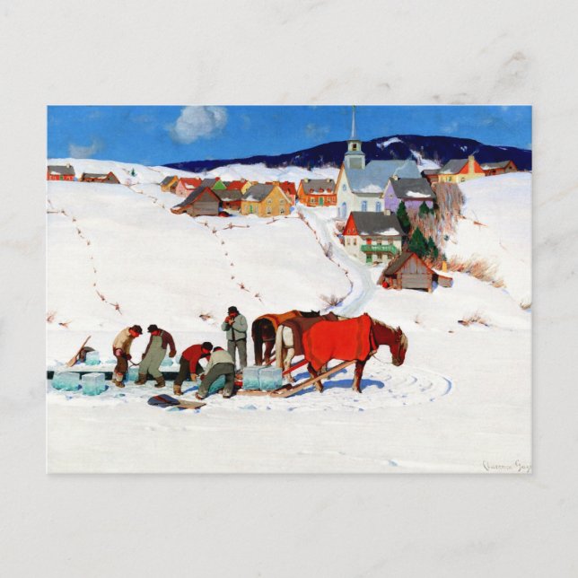 Clarence Gagnon - The Ice Harvest Postcard (Front)