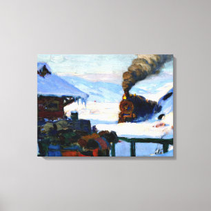 Clarence Gagnon - The Train Baie-Saint Paul Canvas Print