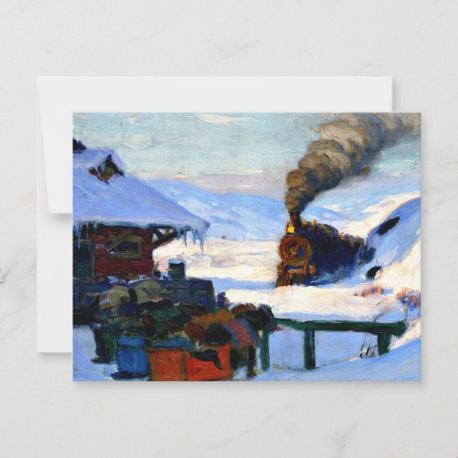Clarence Gagnon - The Train Baie-Saint Paul  Card (Front)