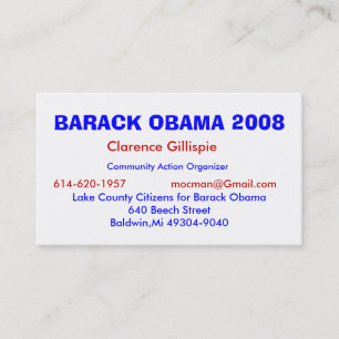 Clarence Gillispie, Community Action Organizer,... Business Card
