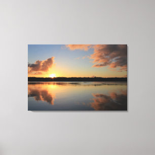Clarence River Sunset in sepia 3 panel. Canvas Print