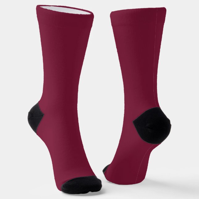 Claret Solid Blank Colour Socks (Angled)