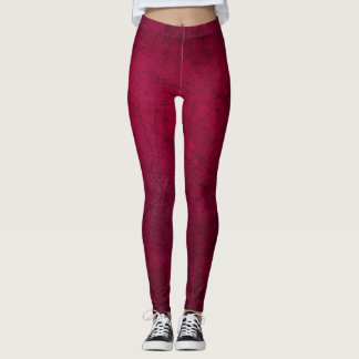 Claret Solid Plain Colour Leggings