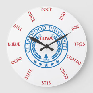 CLAREWOOD UNIVERSITY SPAIN LARGE CLOCK