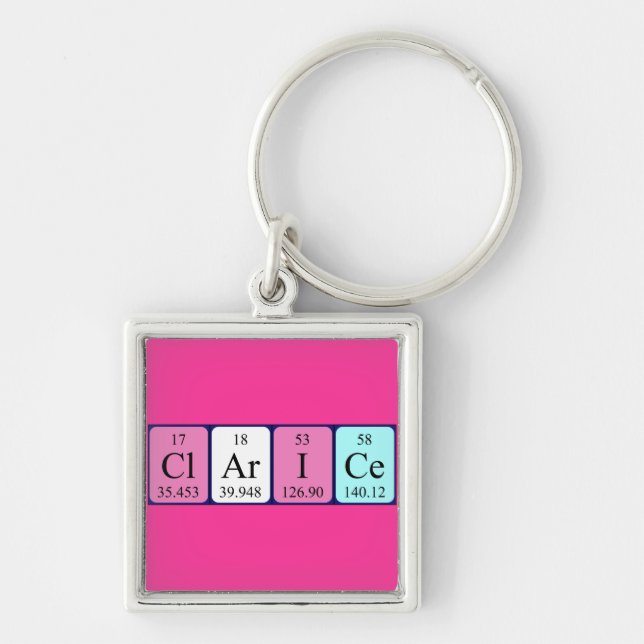 Clarice periodic table name keyring (Front)