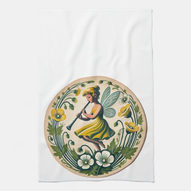 Clarinet Band Class Fairy                          Kitchen Towel (Vertical)