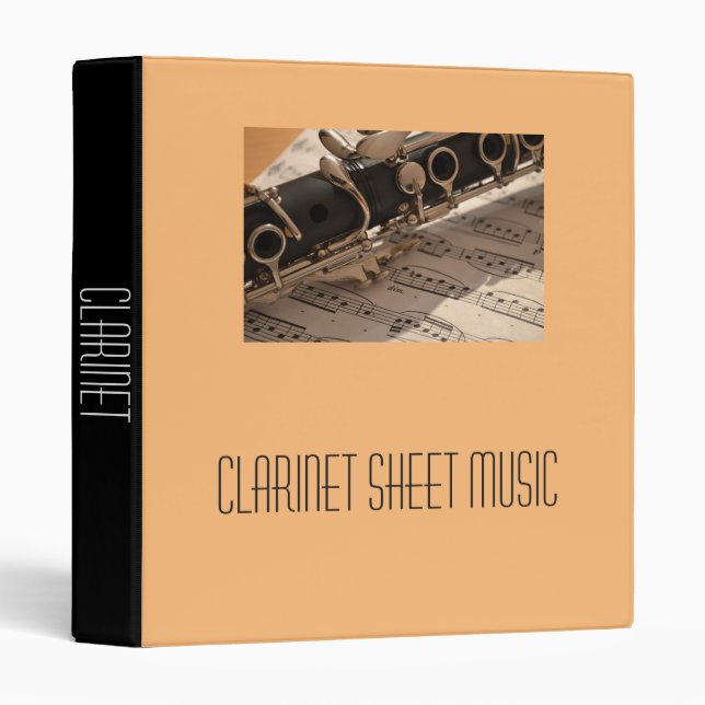 Clarinet band Sheet Music student folder portfolio Binder (Front/Spine)