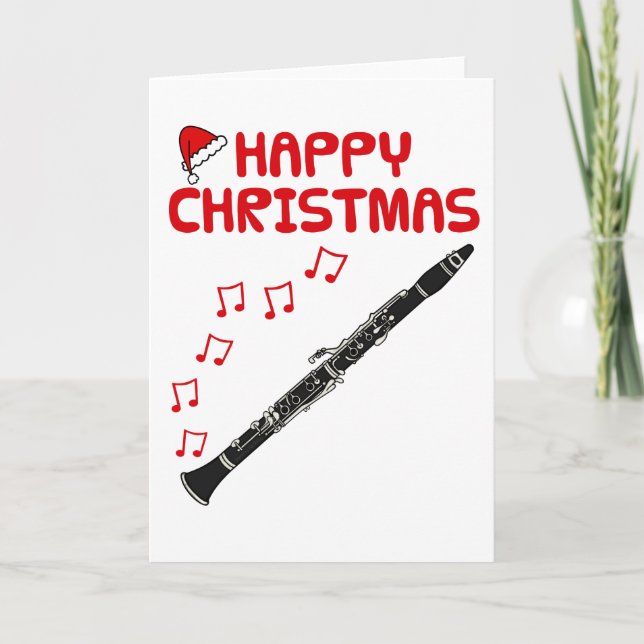 Clarinet Carte de Noël Woodwind Musicien (Devant)