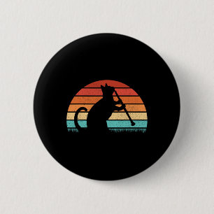 Clarinet Cat Player - Retro Clarinetist Music Love 2 Inch Round Button