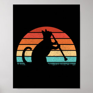 Clarinet Cat Player - Retro Clarinetist Music Love Poster