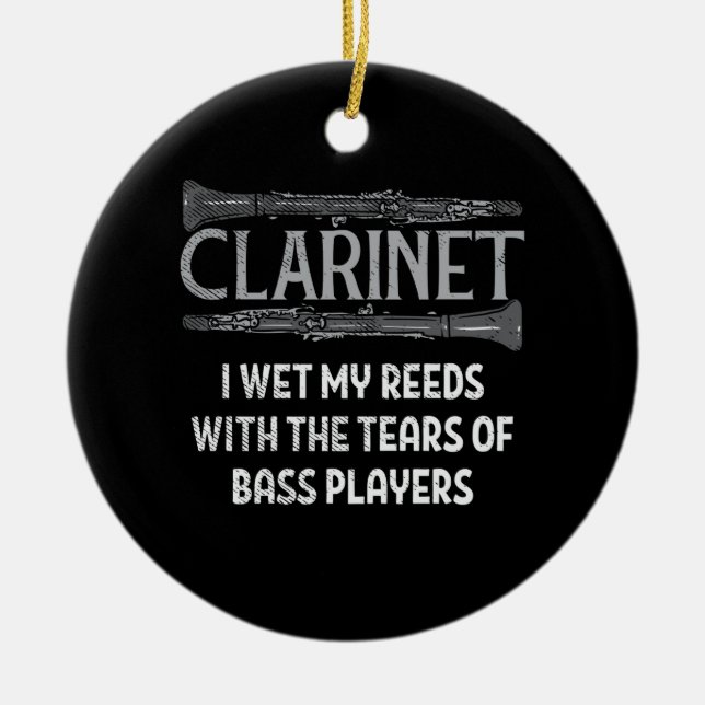 Clarinet Ceramic Ornament (Front)