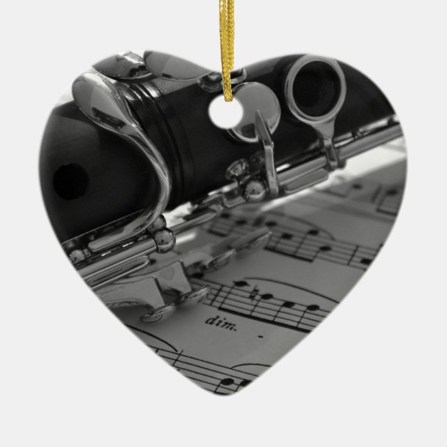 Clarinet Ceramic Ornament (Front)