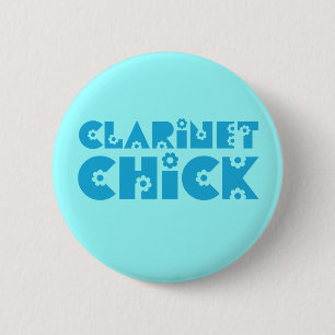 Clarinet Chick 2 Inch Round Button