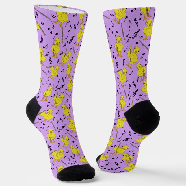 Clarinet Chick Clarinets Music Notes Socks (Angled)