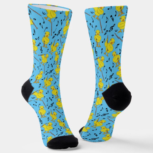 Clarinet Chick Clarinets Music Notes Socks (Angled)