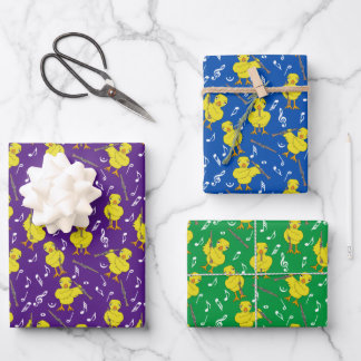 Clarinet Chick Clarinets Music Notes Wrapping Paper Sheet