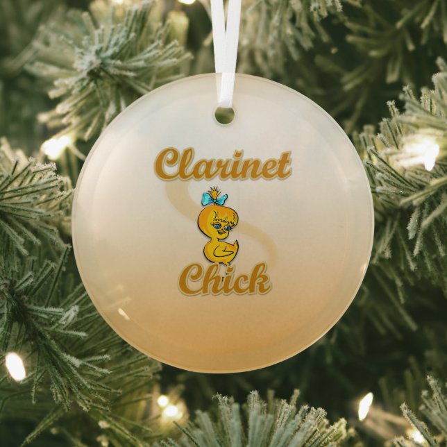 Clarinet Chick Glass Ornament (Insitu)