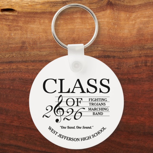 CLARINET Class of 2026 Marching Band Keychain (Front)