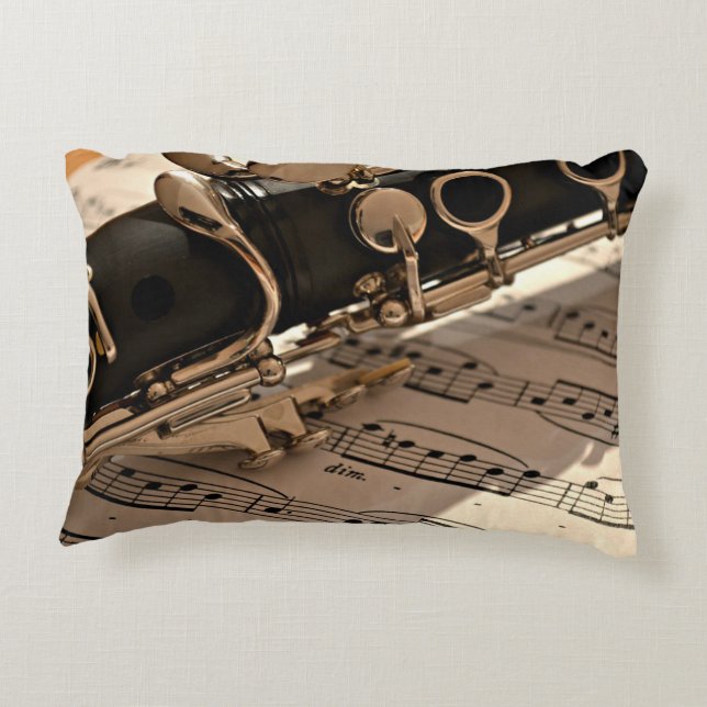 Clarinet Closeup, popular design Accent Pillow (Back)